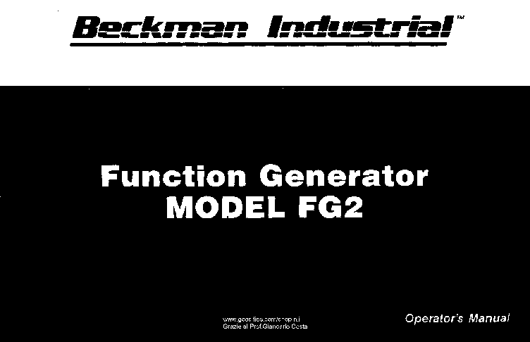 beckman function generator fg2 manual meat